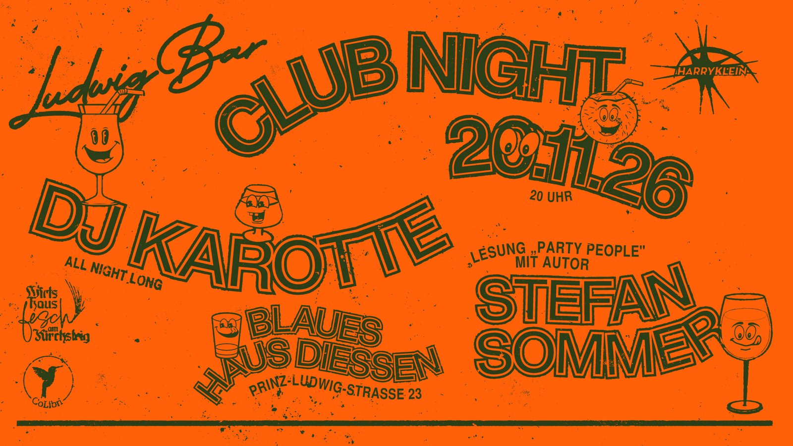 Club Night im Blauen Haus mit DJ Karotte & Lesung mit Stefan Sommer "Partypeople"
